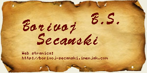Borivoj Sečanski vizit kartica